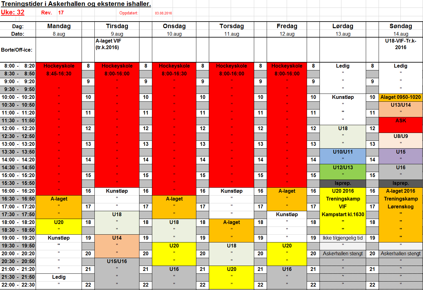 Istider 2 halvår 2016