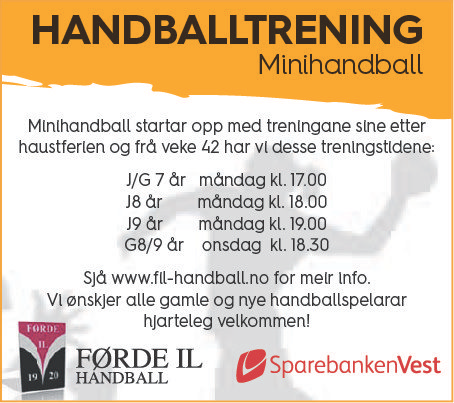 Treningstider minihandball