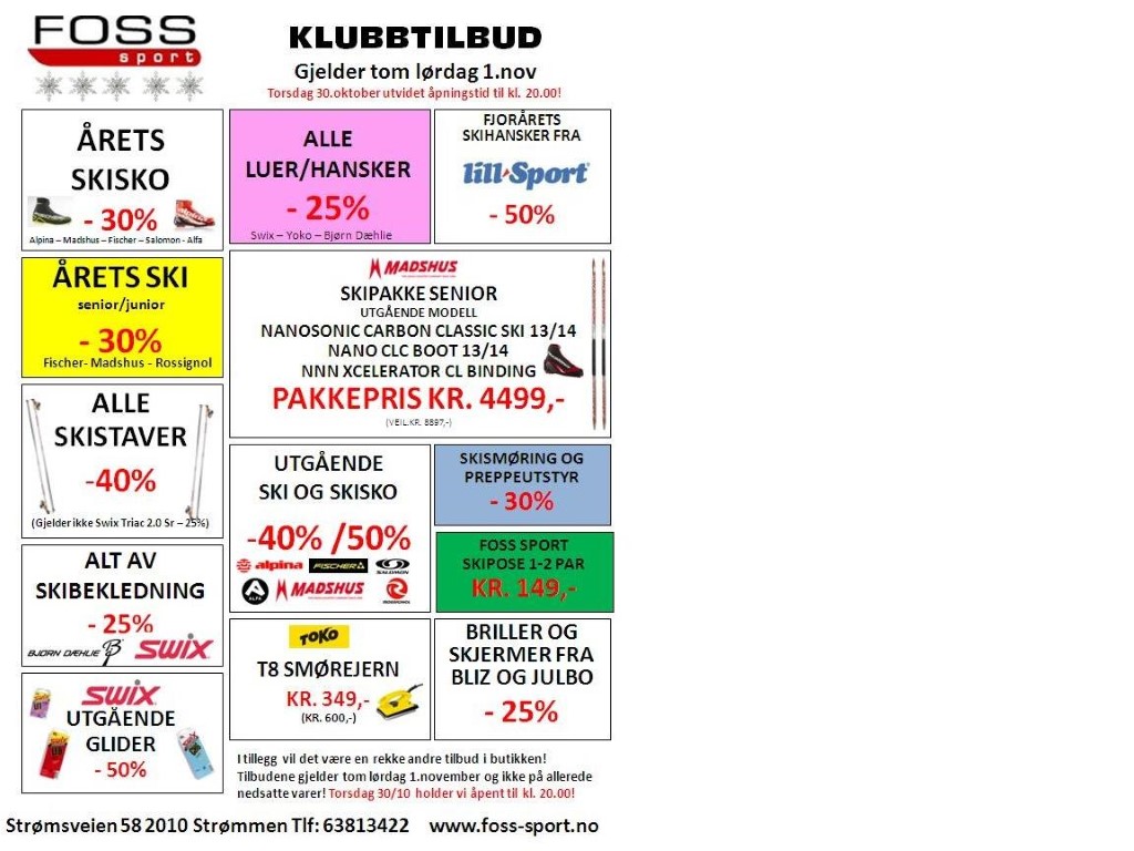 Klubbtilbud fra Foss Sport