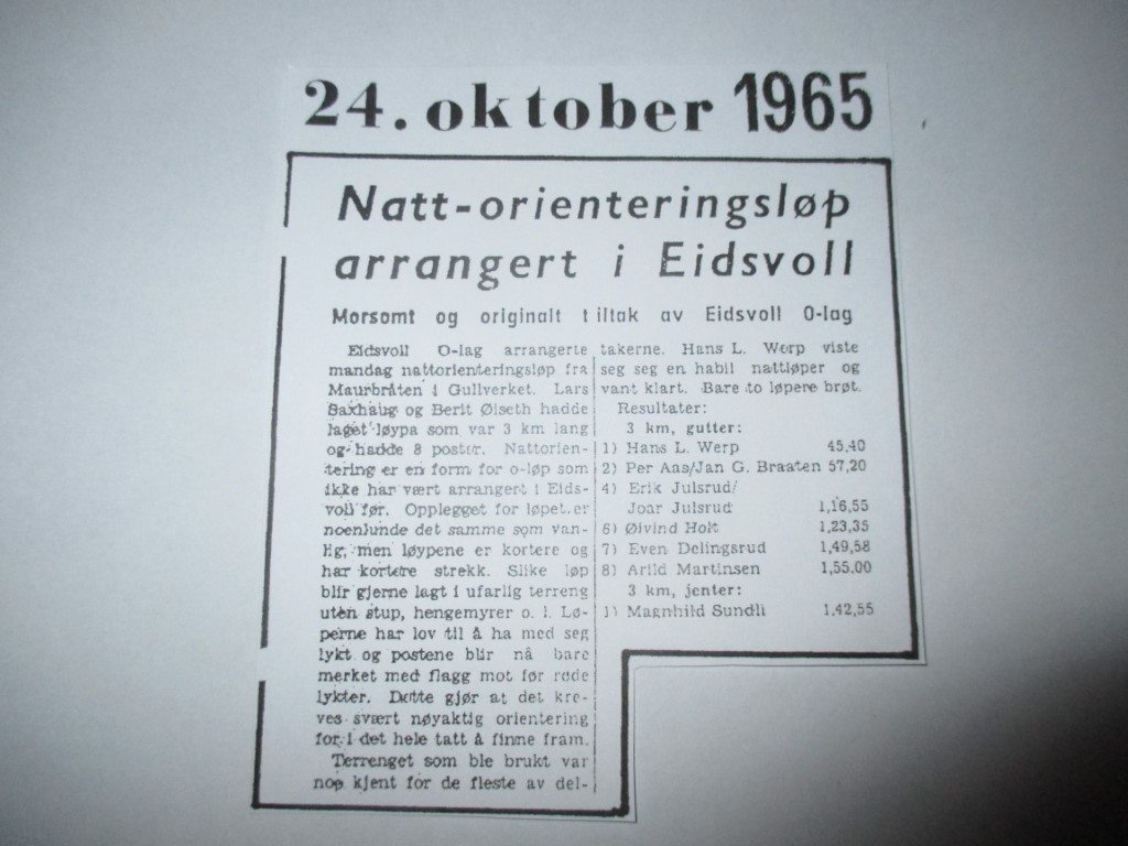 Nattløp for 50 år siden