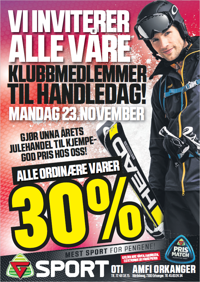 Handledag hos G-Sport 23. november!
