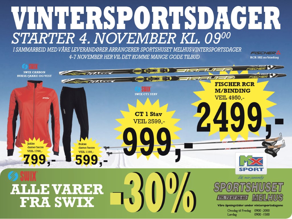 Vintersportsdager på Sportshuset Melhus 4. -7. november
