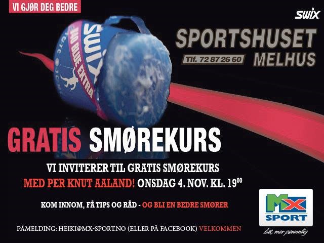 Smørekurs onsdag 4. november kl 19 Sportshuset Melhus