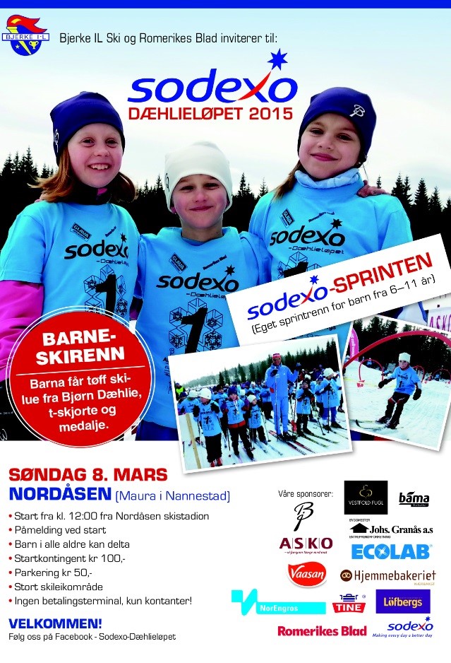 Sodexo-Dæhlieløpet 2015 arrangeres 8. mars på Nordåsen