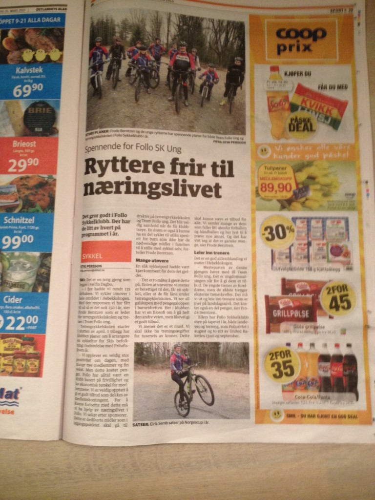 Fin artikkel i dagens Østlandets blad