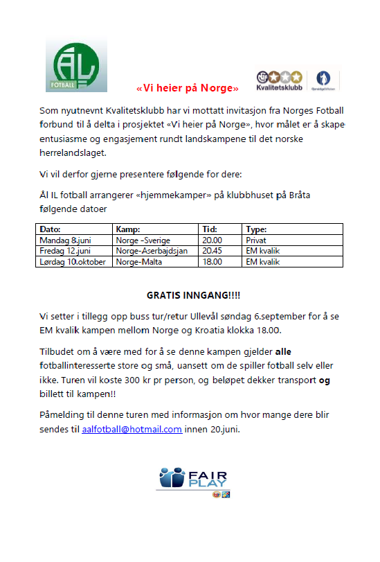 Vi heier på Norge!