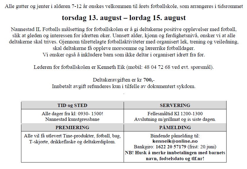 Tine Fotballskole 2015