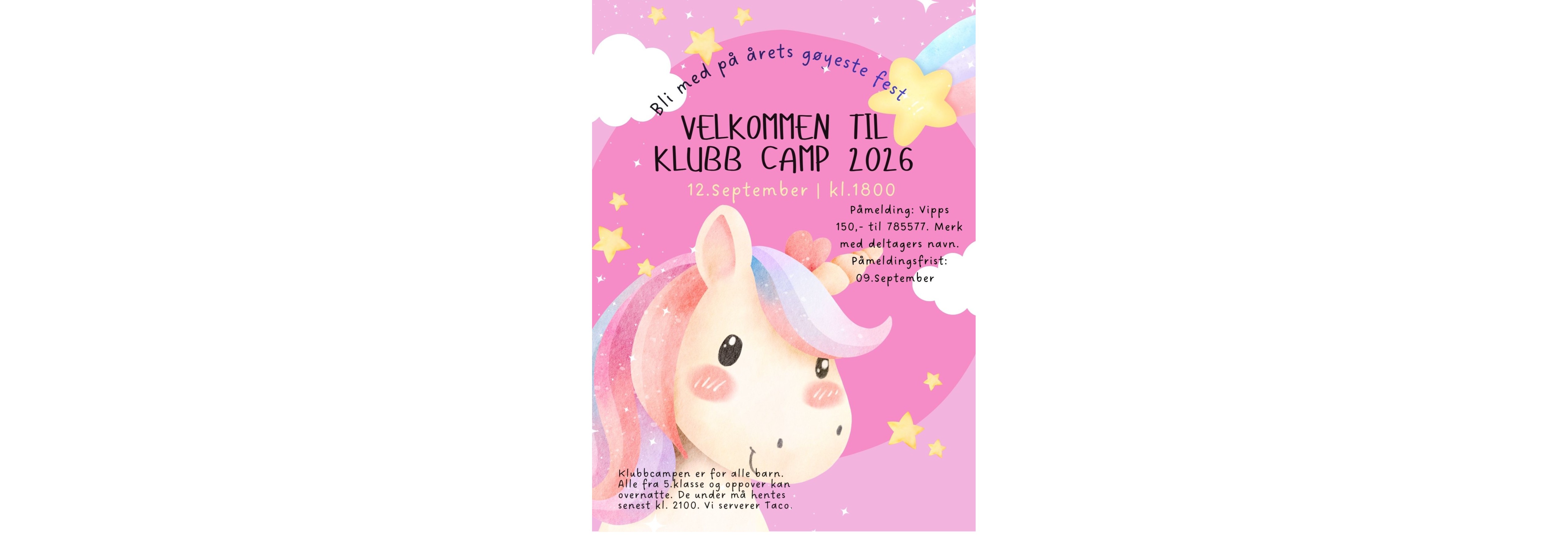 Velkommen til årets Klubb Camp 2026