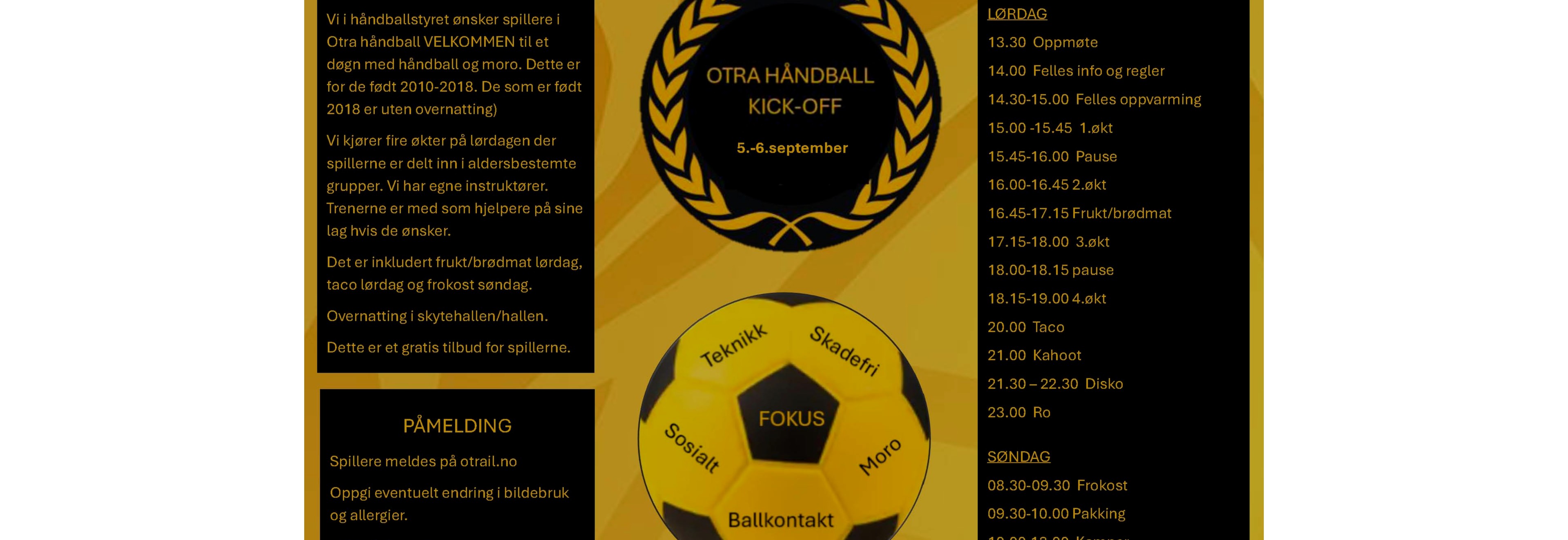 Otra Håndball Kick-Off 5-6. september