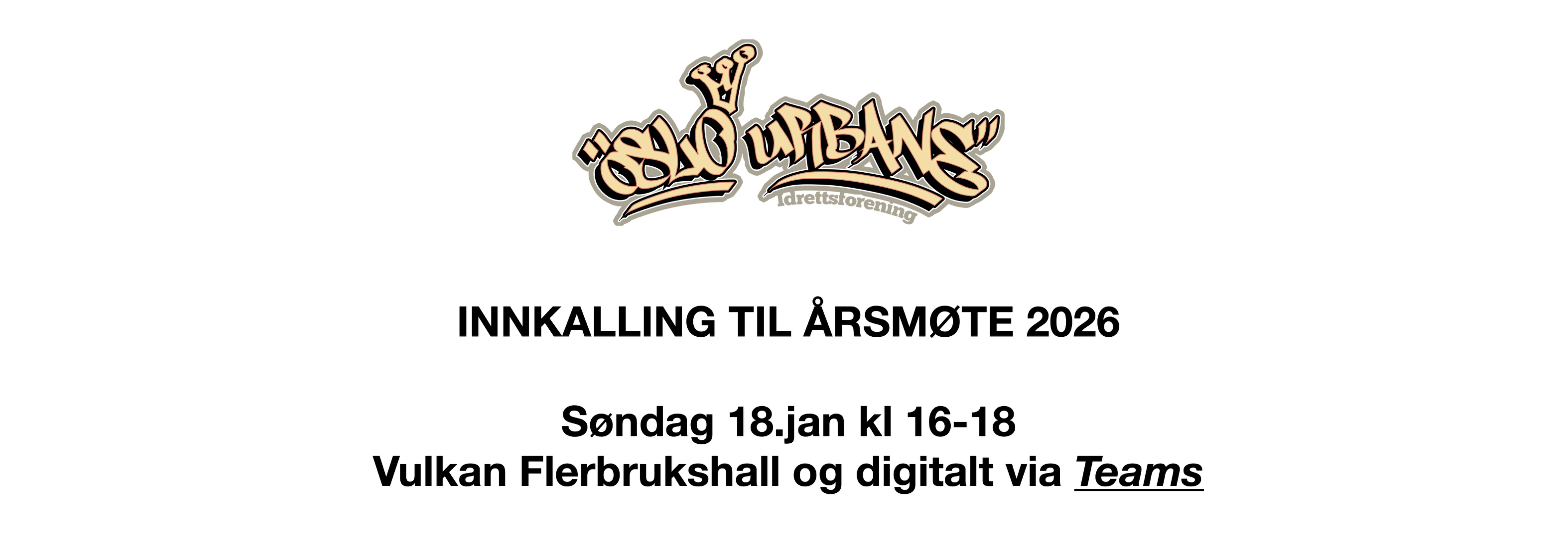 2026 Årsmøte i Oslo Urbane Idrettsforening