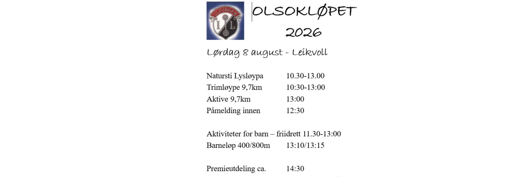 Olsokløp 2026