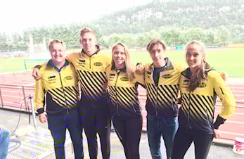 Fornøyde utøvere hjem fra NM senior i Bergen. Alle med flotte prestasjoner. Ola Isene tok to medaljer!