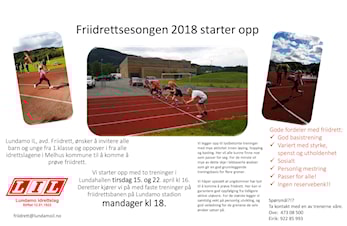 Invitasjon fra Lundamo IL til de som ønsker å drive med friidrett