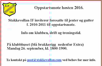 Invitasjon til oppstartsmøte, høsten 2016