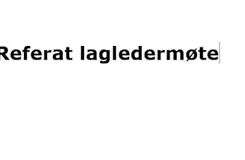 Referat lagledermøte