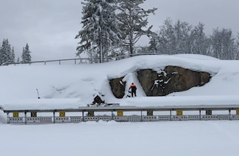 Førebuing til Bama Liatoppen skiskytterfestival