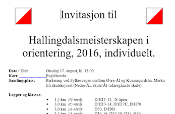 Hallingdalsmesterskap individuelt på Fuglehovda