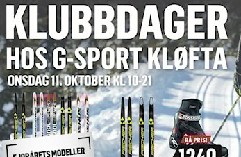 Klubbdag hos G-Sport Kløfta onsdag 11. Oktober
