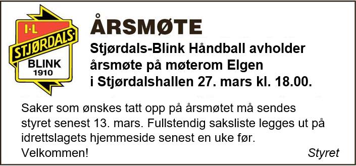 Årsmøte i Stjørdals-Blink Håndball