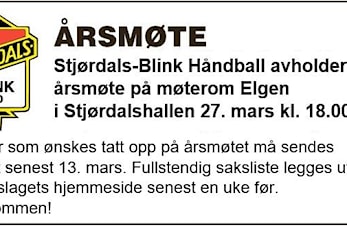 Årsmøte i Stjørdals-Blink Håndball