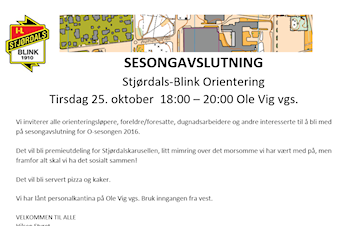 Invitasjon til sesongavslutning 2016