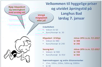 Kampanje t.o.m. 7. januar - 20 % rabatt på klippekort og sesongkort