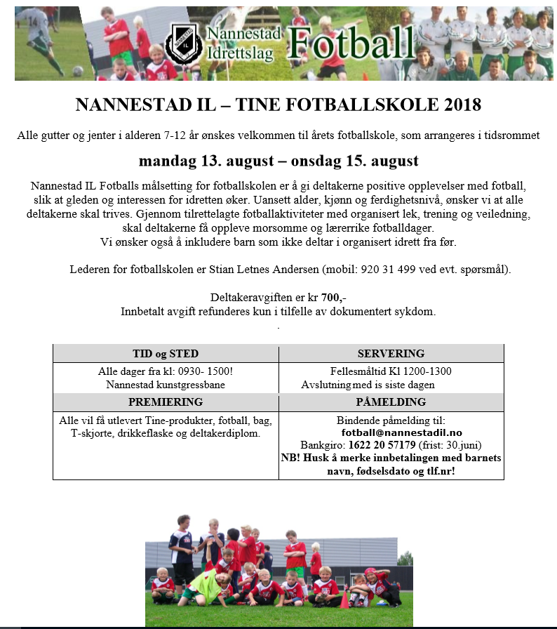 TINE Fotballskole 2018