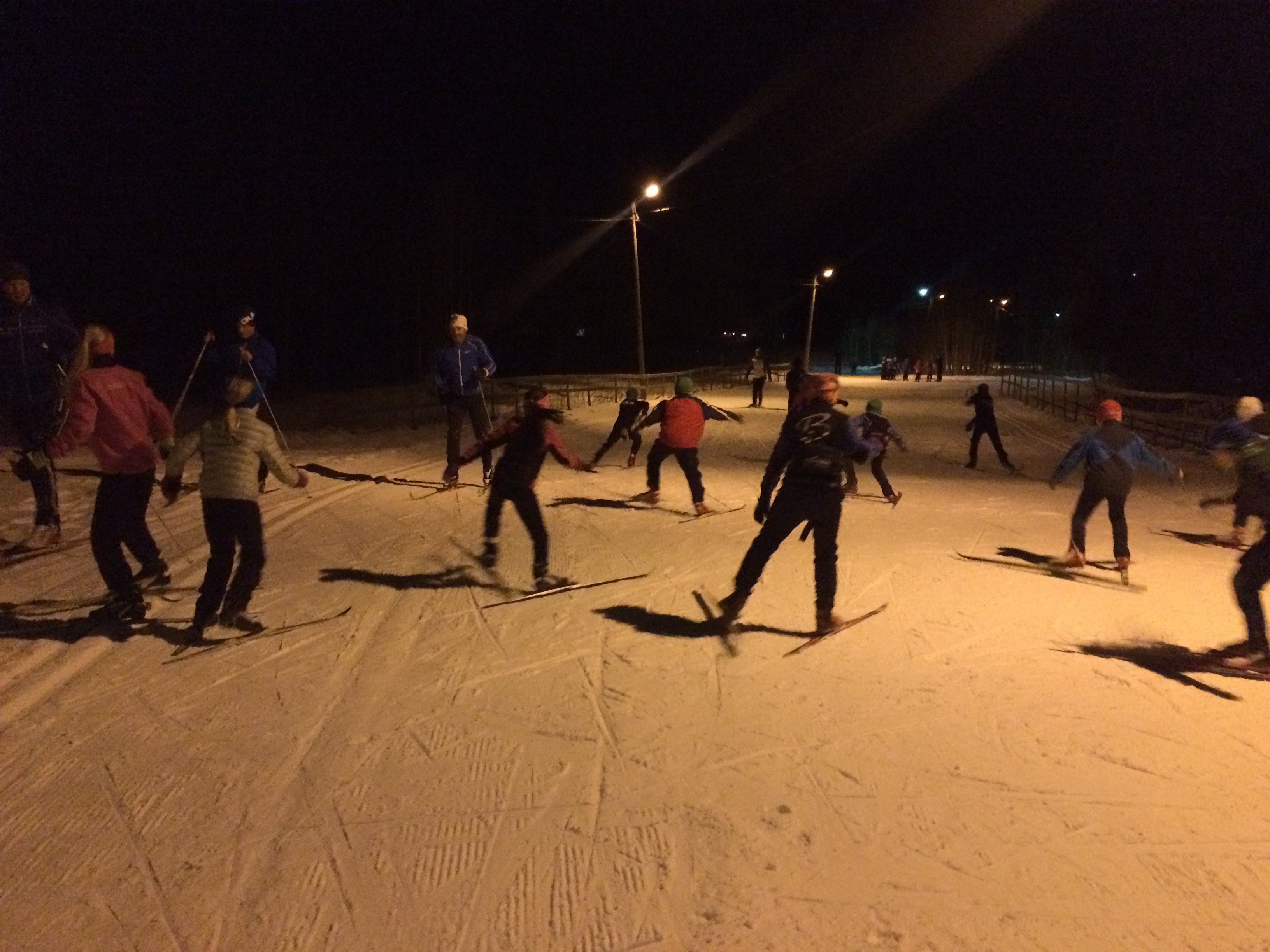 Skitrening i lysløypa på Fremo