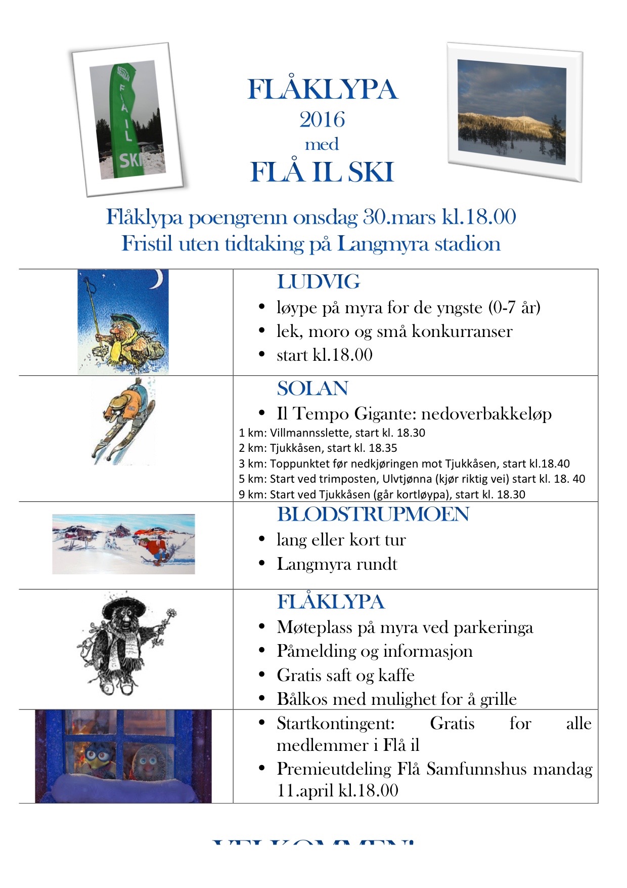 VELKOMMEN! Flåklyparennet onsdag 30. mars på Langmyra