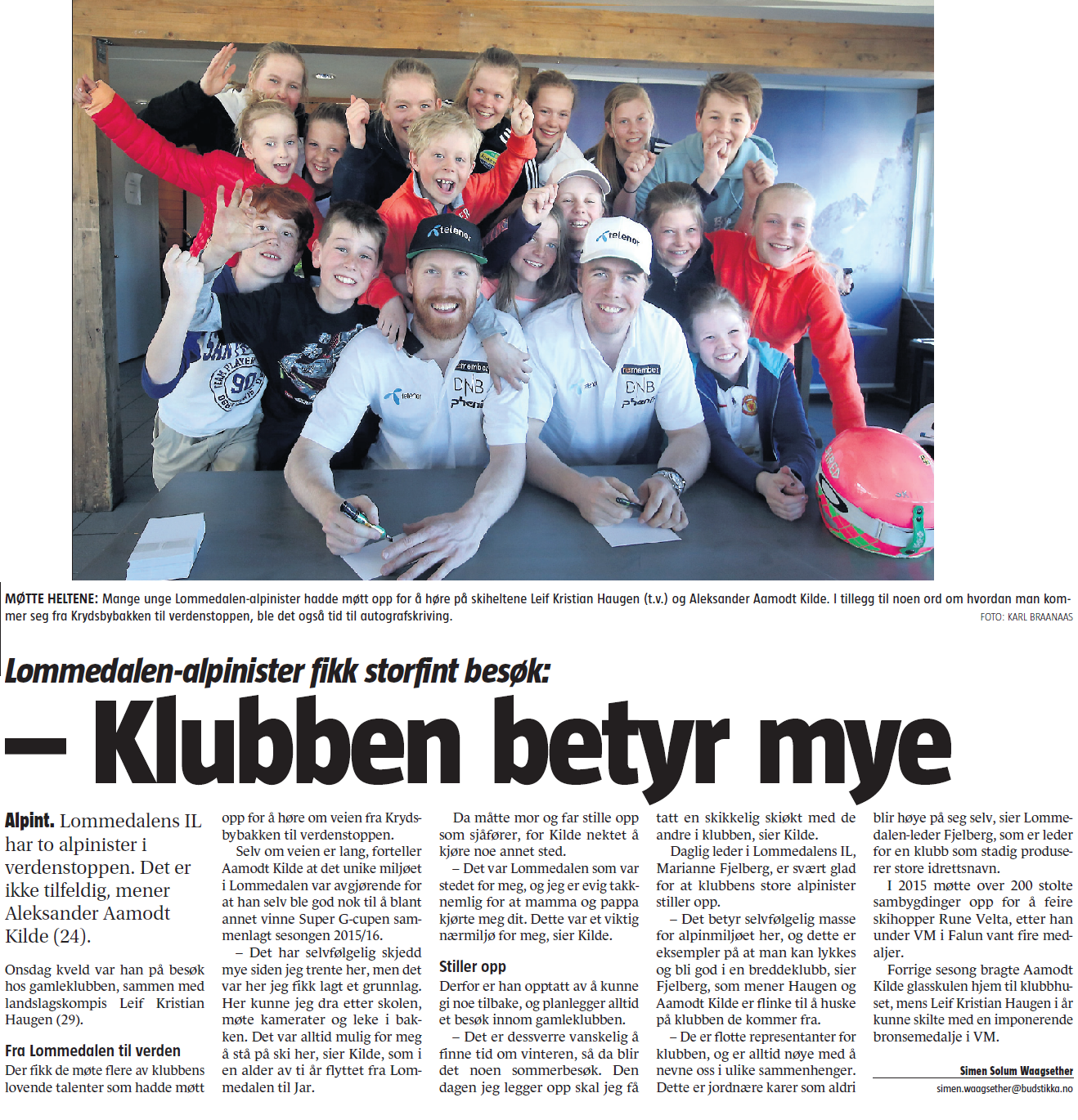 Storfint besøk fra våre alpinister