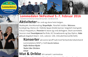 Lommedalen Skifestival 5.-7. Februar i Lommedalen  Skisenter