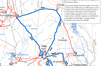 Budorrennet 7 januar 2017 Løypekart