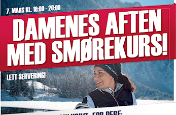 Damenes aften med smørekurs for damer tirsdag 7.mars kl 18-20