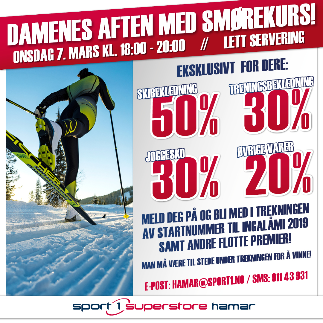 Damenes aften med smørekurs hos Sport1 Superstore Hamar
