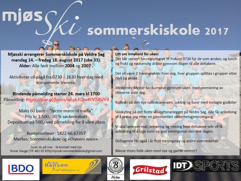 MjøsSki Sommerskiskole 2017