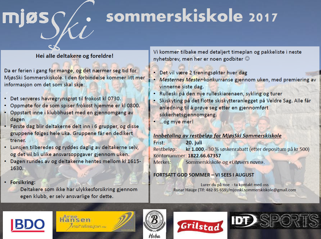 MjøsSki Sommerskiskole 2017