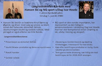 Langrennskveld i Bjerkvikhallen
