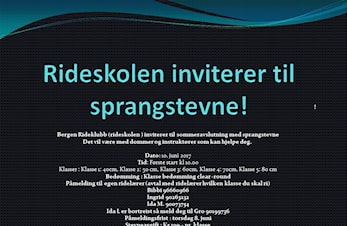 Rideskolen inviterer til rideskolestevne
