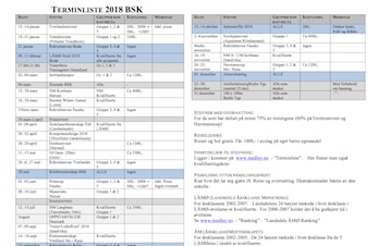 Terminliste 2018 Revidert