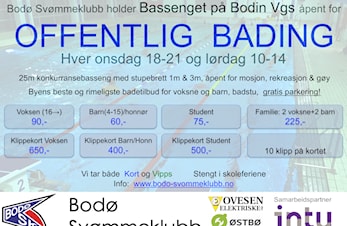 STENGT: Offentlig Bading er avsluttet for sommeren. Oppstart etter skolestart til høsten!