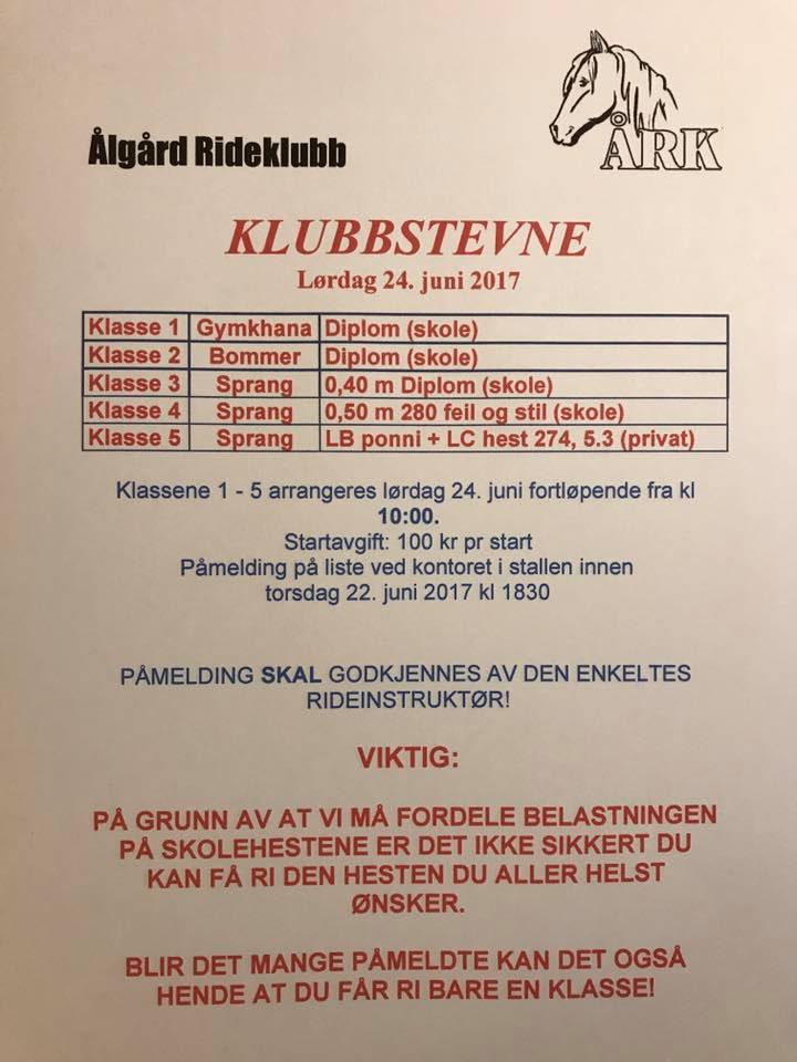 Klubbstevne 24.06.2017