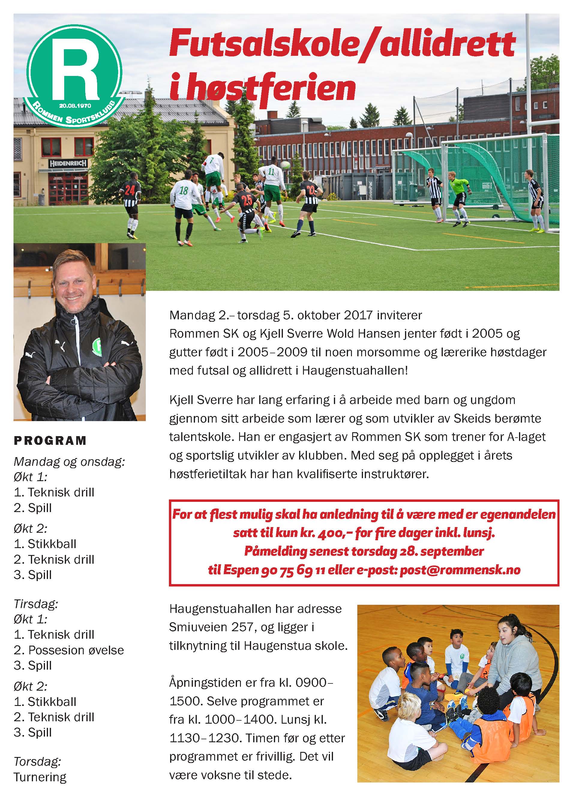 Aktivitetstilbud i klubben i høstferien