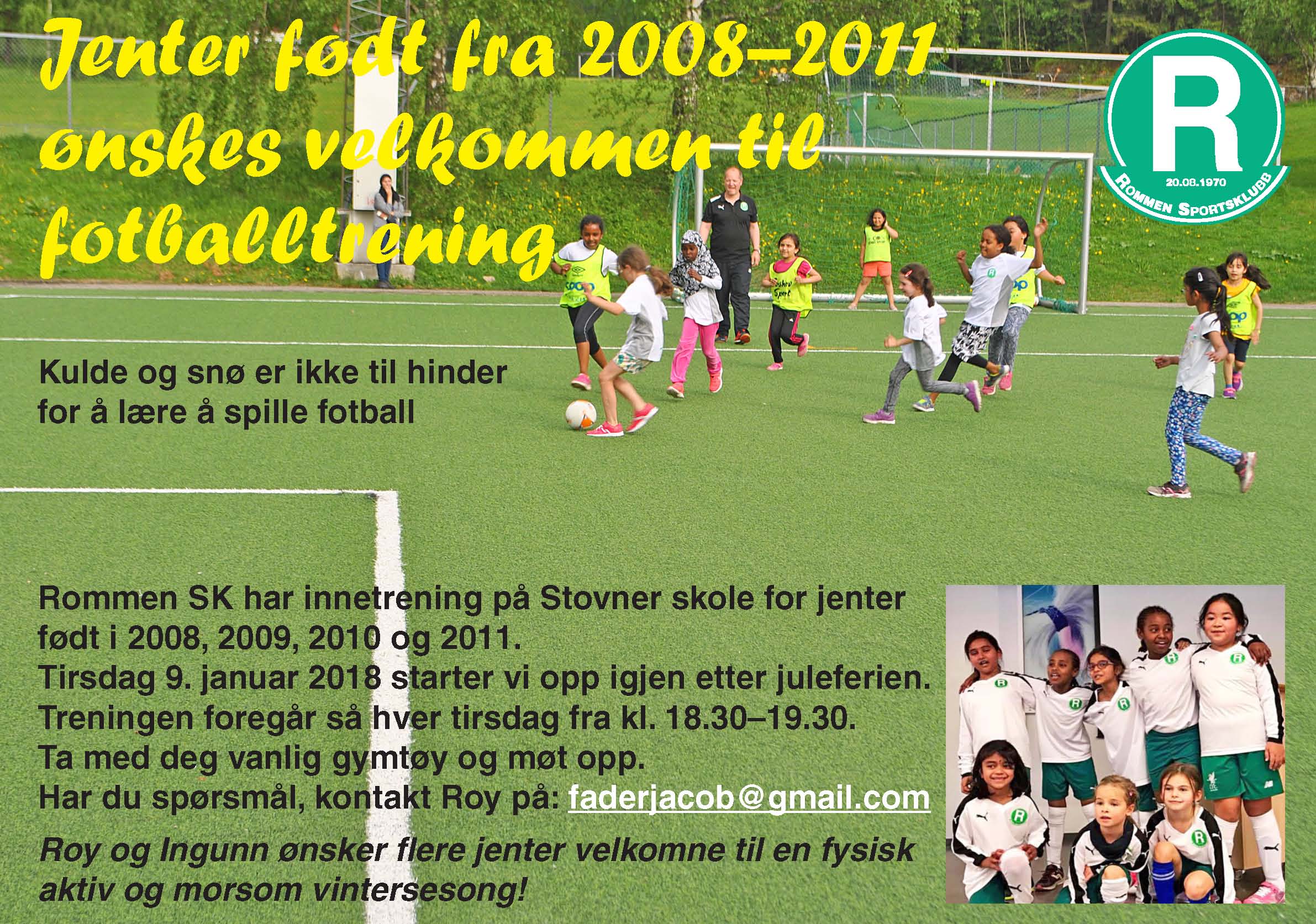 Jenter 2008–2011 starter opp innetreningen