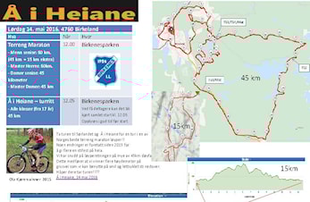 Løypetrase Å i Heiane 14 mai 2016
