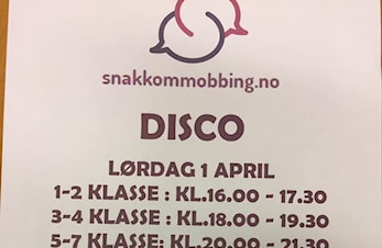 Håndballgruppa arrangerer disco.