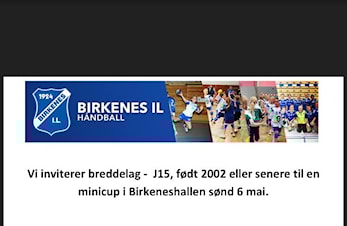 Invitasjon til Birkenes Klister cup 2018