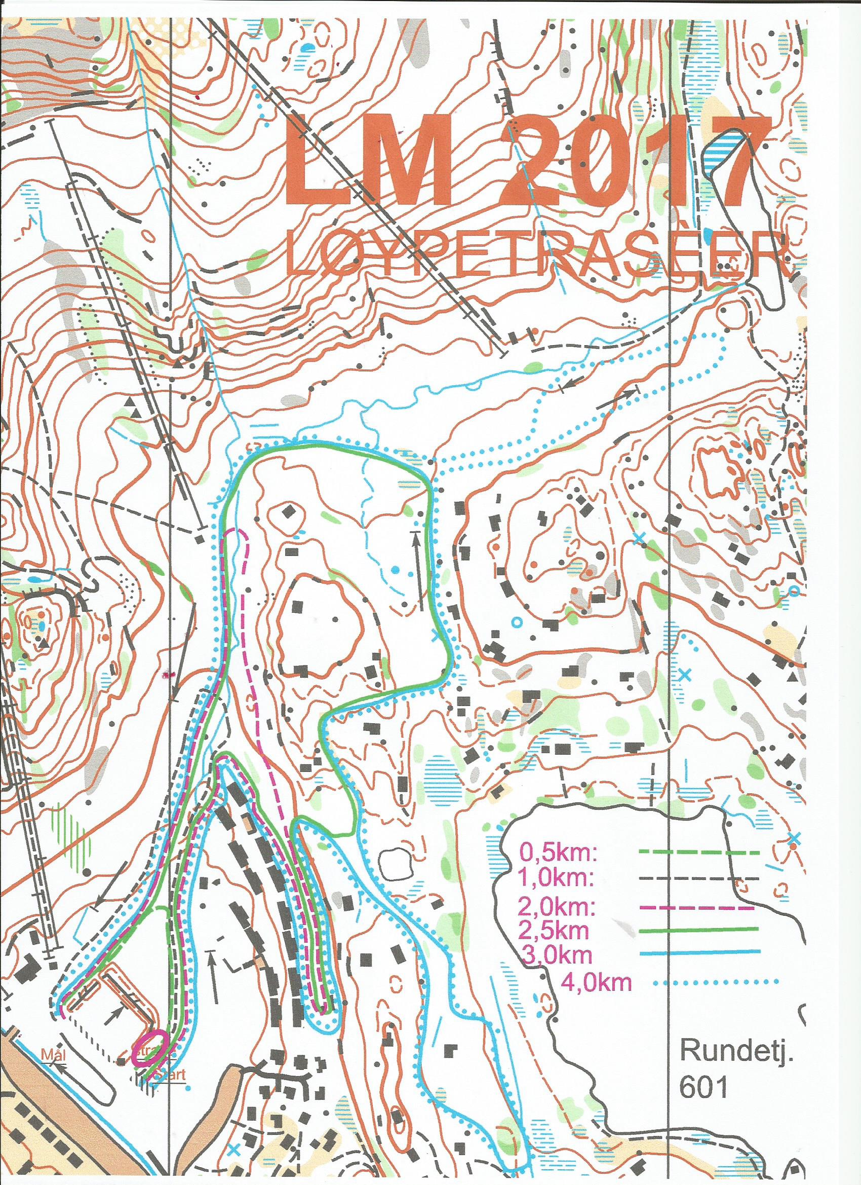 Løyper og Løypelengder LM 2017 Bortelid