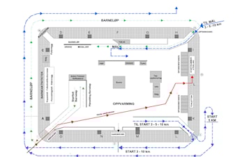 Kart over Telenor Arena under OBOS Fornebuløpet 2017