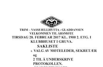 Årsmøte 28/2-17 Kl 19