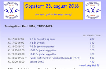 Høstsesongen 2016 starter tirsdag 23. august!